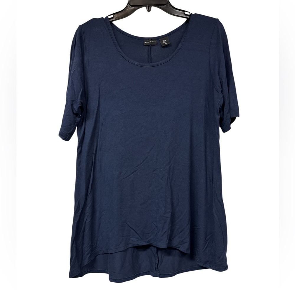Willi Smith Navy Short Sleeve Top